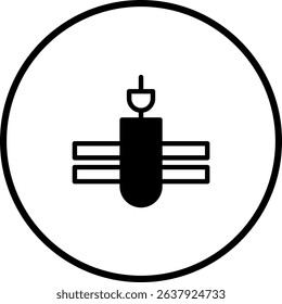 Iconic representation of a 3D printer head within a circle, modern digital design