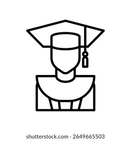 Iconic Representation of an Academic Graduate in Cap and Gown