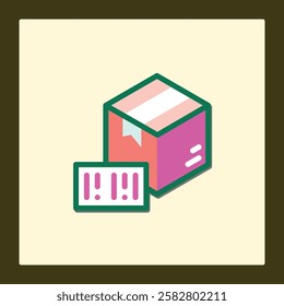 Iconic Representation of Box Barcode for Shipping and Logistics Design