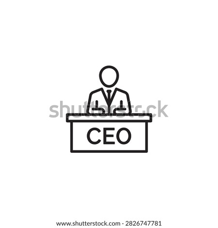 Iconic representation of a chief executive officer at a desk with formal attire signifying corporate authority and strategic decision-making for business concepts.