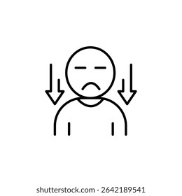 Iconic Representation Of A Downcast Figure Reflecting Negative Sentiment