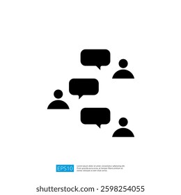 Iconic Representation of Group Communication with Speech Bubbles and People Engaging in Dialogue