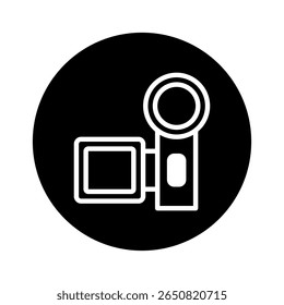 Iconic representation of modern handheld video camera isolated for content creators and cinematic design elements