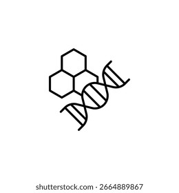 Representación Icónica De Conceptos Científicos Con Doble Hélice De ADN Y Estructura Molecular