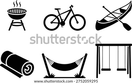 Iconic representations of outdoor and recreational activities
