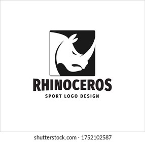 iconic rhinoceros head mascot vector design template for sport event, football team and gym house logo
