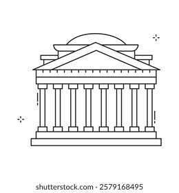 Iconic Roman Pantheon Historic Vector Icon Design