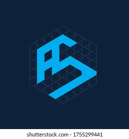iconic a s  joint letter logo design vector. a s logo with logo grid. 