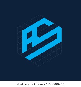iconic a s  joint letter logo design vector. a s logo with logo grid. 