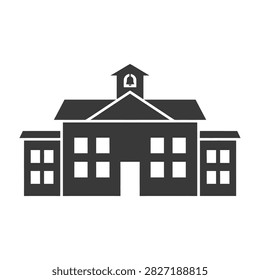 Iconic school building with bell tower, windows and classic architecture, education concept