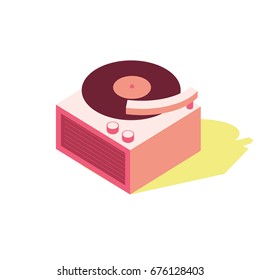 Iconic simple vintage phonograph or record player graphic.
