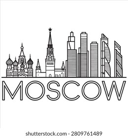 Iconic skyline of moscow blending historic and modern architecture