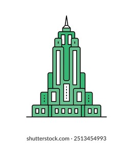 Iconic skyscraper in New York City, empire state building vector design