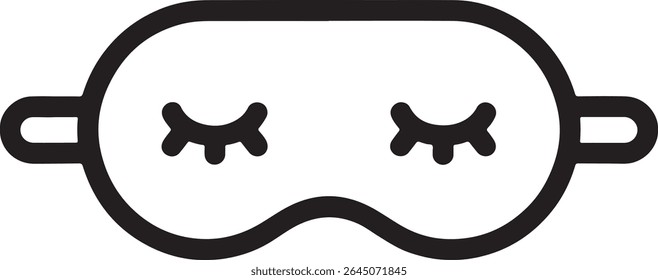 Iconic Sleep Mask Graphic with Closed Eyes Depicting Restful Dreams