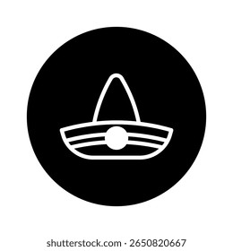 Iconic sombrero hat design illustration representing mexican culture and heritage in a simple and clean artistic style
