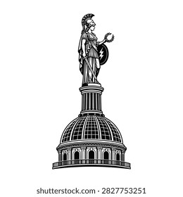 Iconic statue and capitol building in Washington DC, symbol of freedom and democracy