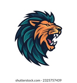 An iconic and striking howling lion vector clip art illustration, representing courage and leadership, suitable for sports team logos, mascots, and empowering visuals