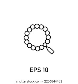 la icónica cadena de cuentas usadas por los musulmanes para contar en accesorios o collares sabios. Diseño web, aplicación móvil.