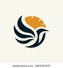 Iconic sun bird logo for sale.
