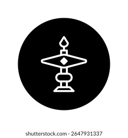 Iconic symbol with intricate design on black background showcasing elegance and cultural reverence