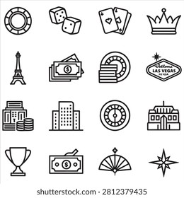 Iconic symbols representing classic casino and gambling elements