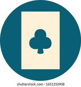 iconic tattoo style image of the ace of clubs