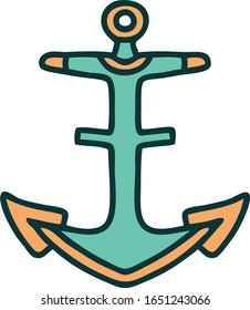 iconic tattoo style image of an anchor