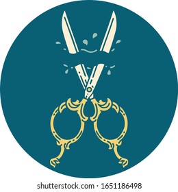 iconic tattoo style image of barber scissors