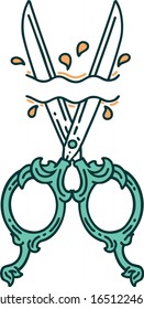 iconic tattoo style image of barber scissors