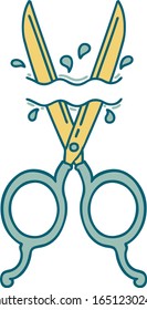 iconic tattoo style image of barber scissors