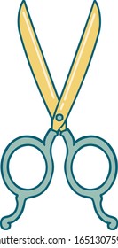 iconic tattoo style image of barber scissors