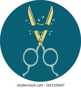 iconic tattoo style image of barber scissors