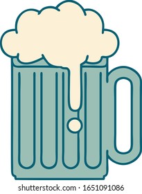 iconic tattoo style image of a beer tankard