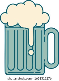 iconic tattoo style image of a beer tankard