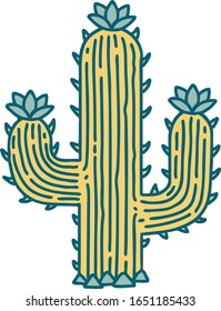 iconic tattoo style image of a cactus
