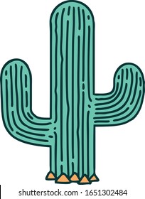 iconic tattoo style image of a cactus