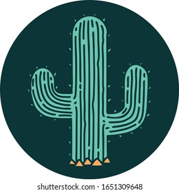 iconic tattoo style image of a cactus
