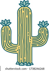 iconic tattoo style image of a cactus