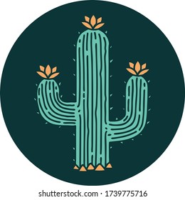 iconic tattoo style image of a cactus