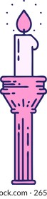 Imagen icónica del estilo del tatuaje de un candelabro