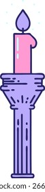 Imagen icónica del estilo del tatuaje de un candelabro