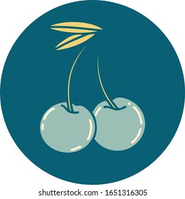 imagen icónica al estilo tatuaje de cerezas