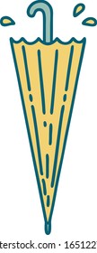 iconic tattoo style image of a closed umbrella