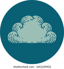 imagen icónica de estilo tatuaje de una nube
