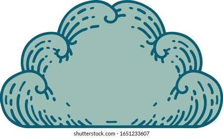 iconic tattoo style image of a cloud