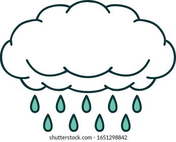 imagen de tatuaje icónico de una nube lloviendo