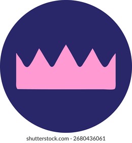 iconic tattoo style image of a crown in bright neon color