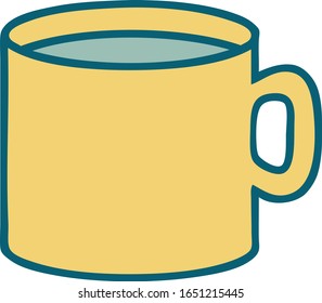 iconic tattoo style image of cup of coffee