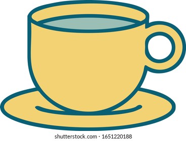 ikonisches Tätowierbild einer Tasse Kaffee