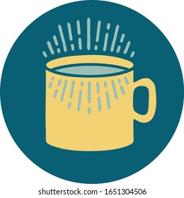 ikonisches Tätowierungsbild einer Tasse Kaffee